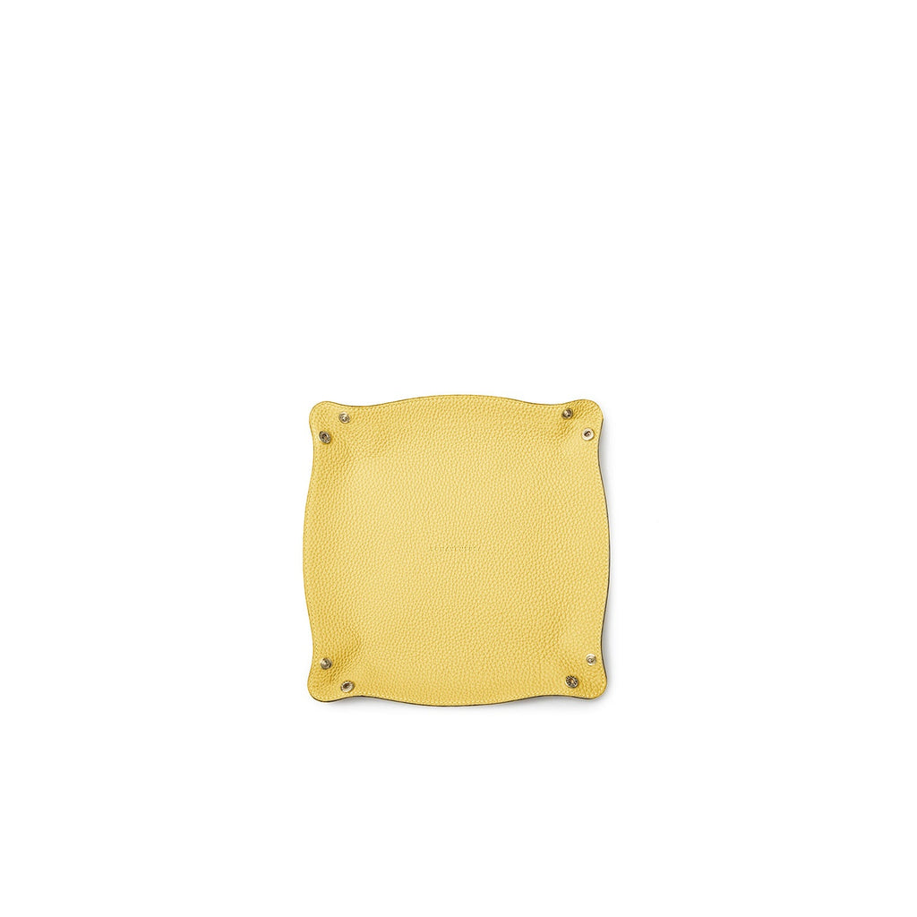 Valet Tray Shrink Leather (Etoupe × Yellow - Medium)