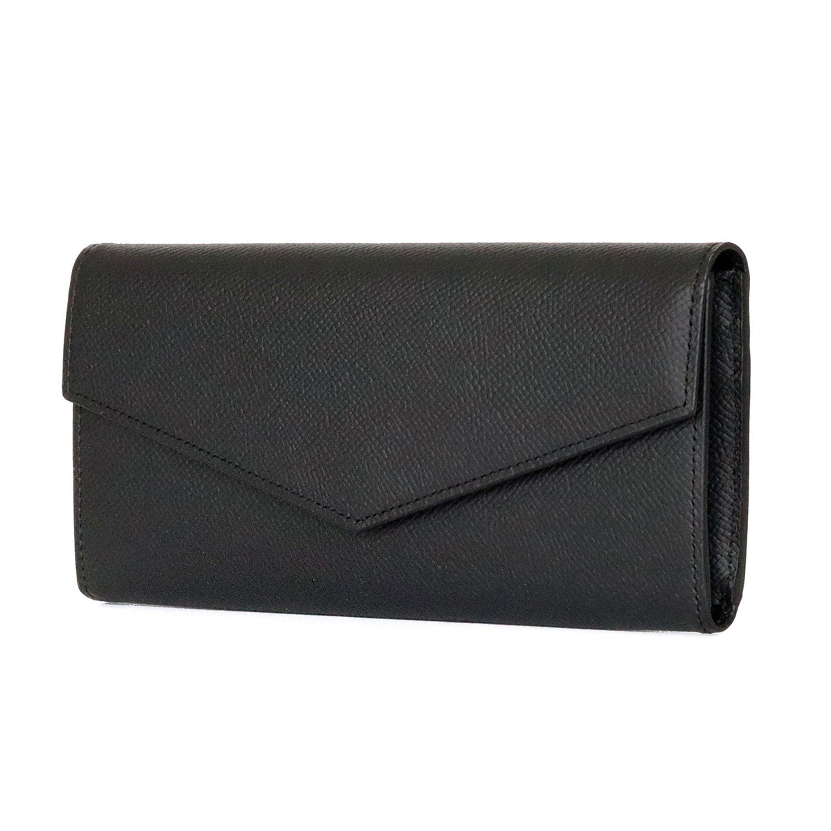 Envelope Long Wallet Nobile Leather (Black)