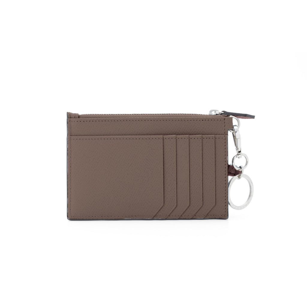 Zip Card Holder with Strap Nobile Leather (Etoupe)