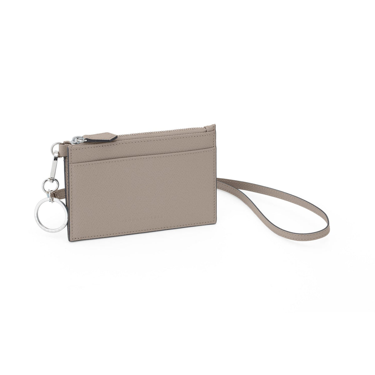 Zip Card Holder with Strap Nobile Leather (Greige)