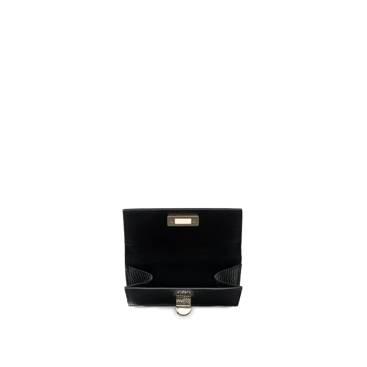 Vittoria Small Wallet Embossed Lizard Leather (Black)