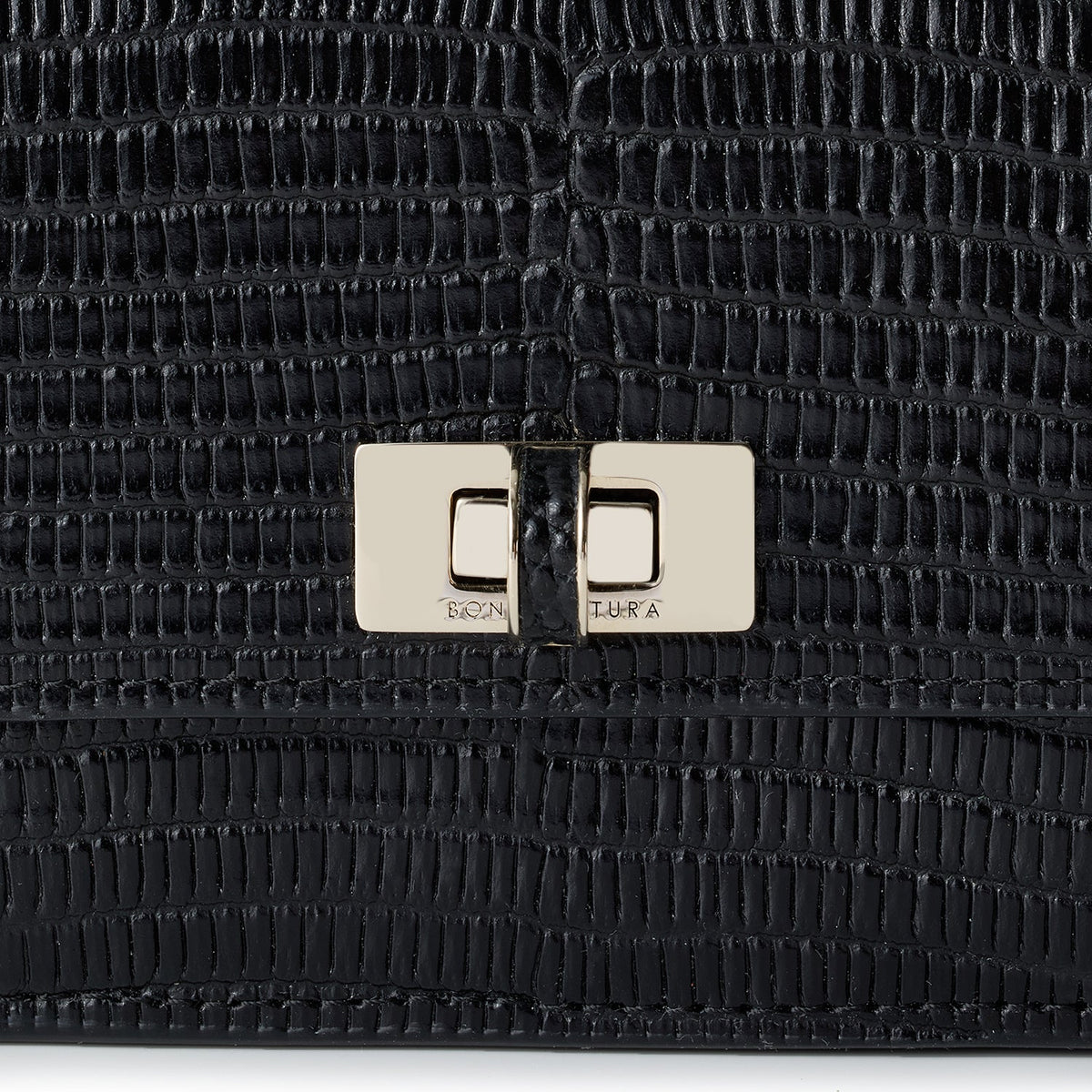 Vittoria Small Wallet Embossed Lizard Leather (Black)