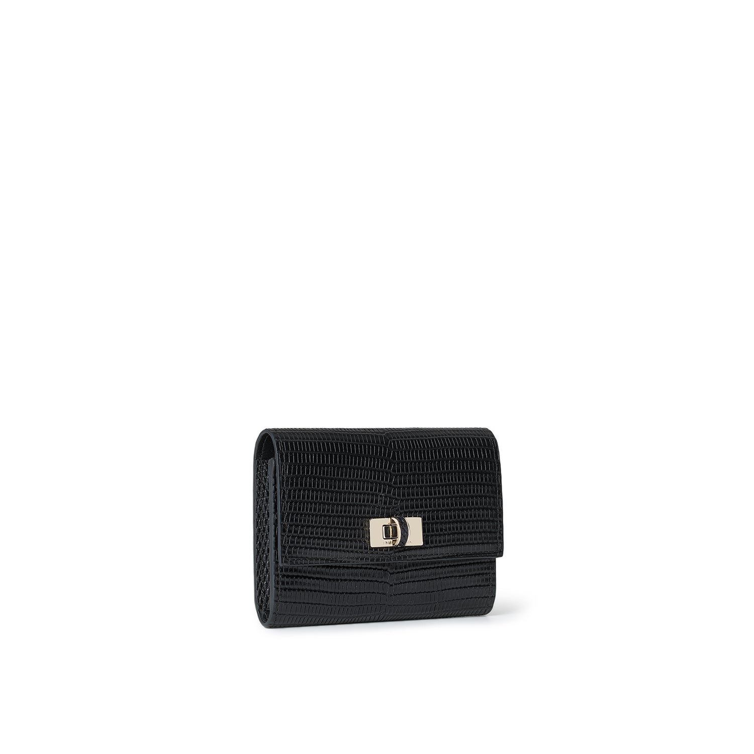 Vittoria Compact Wallet Lizard Embossed Leather