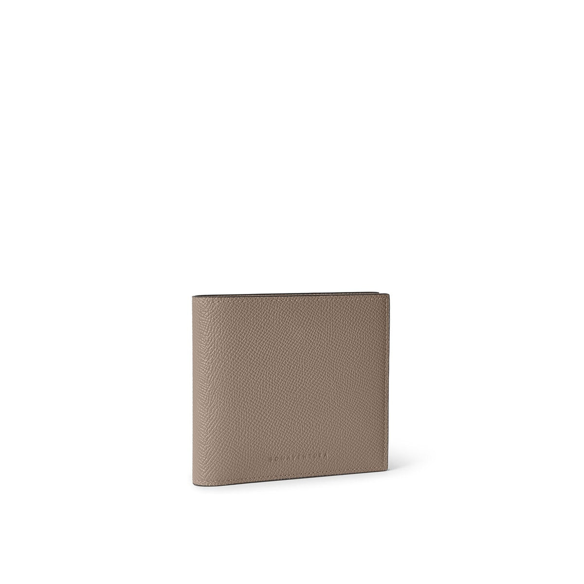 Bi-color Bi-fold Wallet Nobile Leather (Etoupe × Bordeaux)