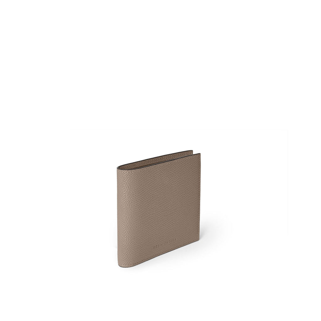 Bi-color Bi-fold Wallet Nobile Leather (Etoupe × Bordeaux)