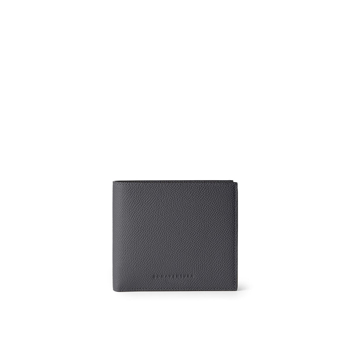 Bi-color Bi-fold Wallet with Coin Pocket Nobile Leather (Charcoal Gray × Jeans Blue)