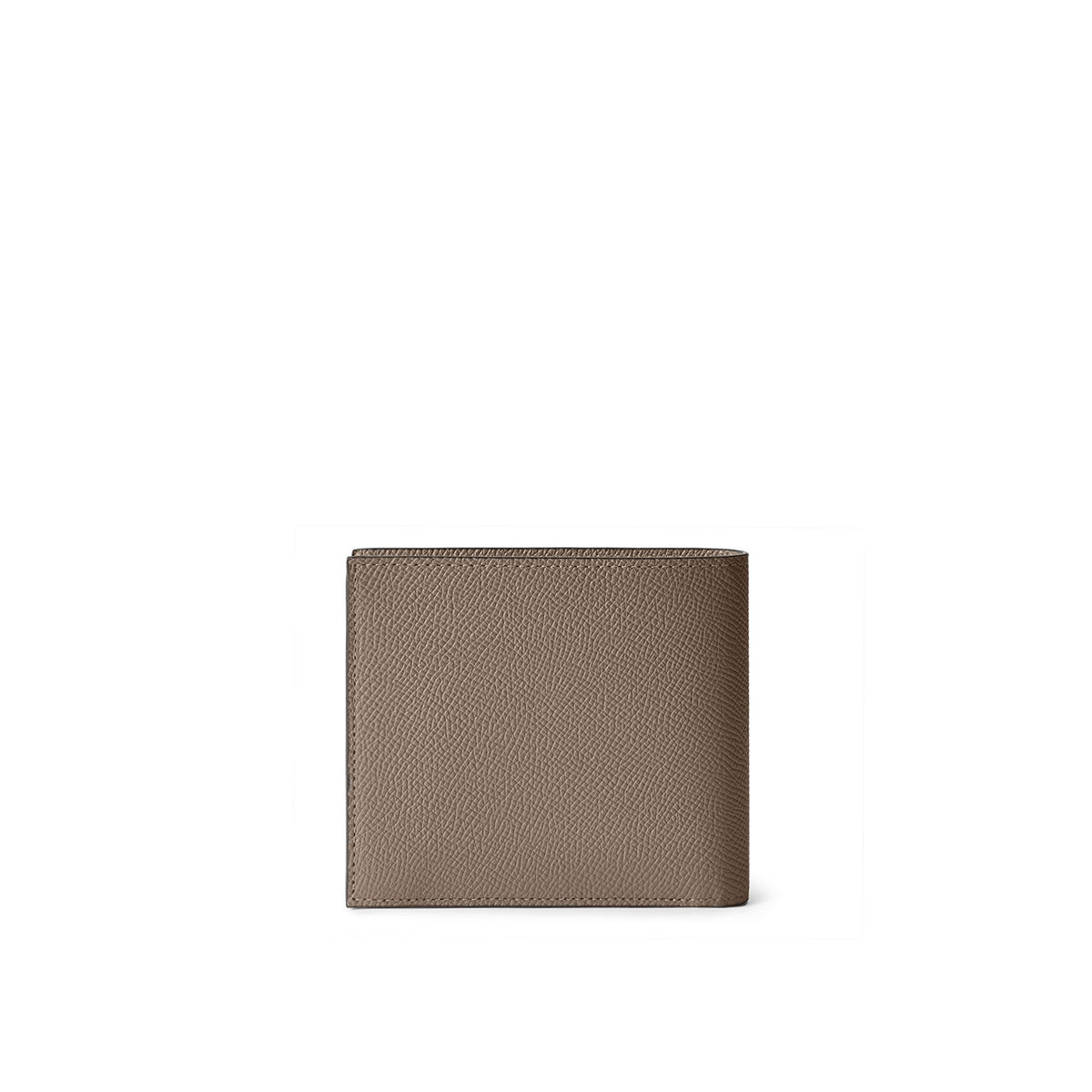 Bi-color Bi-fold Wallet with Coin Pocket Nobile Leather (Etoupe × Bordeaux)