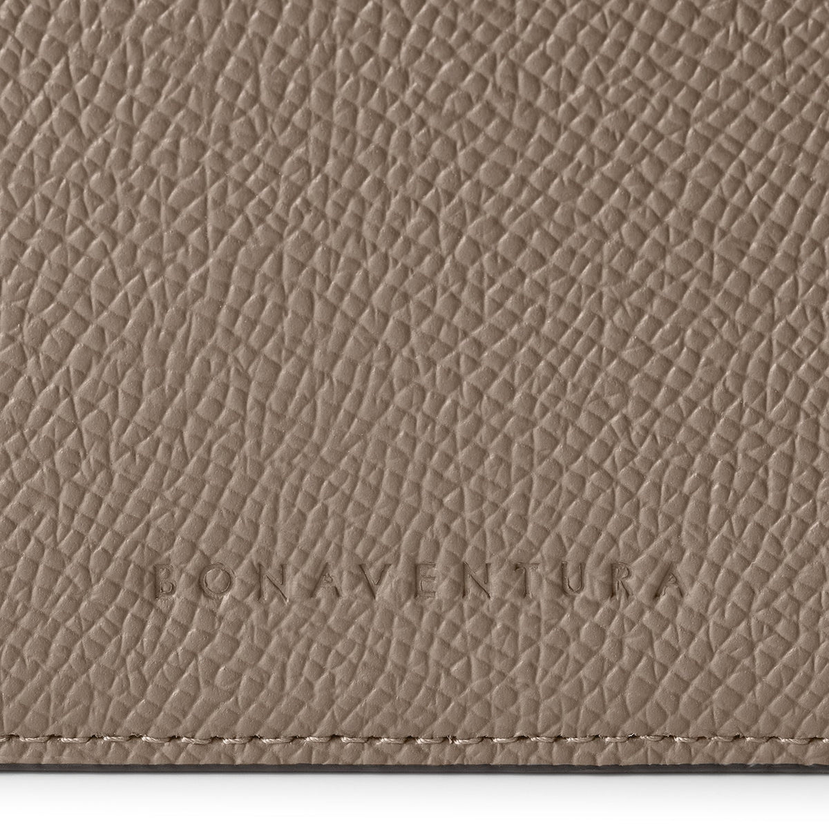 Bi-color Bi-fold Wallet with Coin Pocket Nobile Leather (Etoupe × Bordeaux)