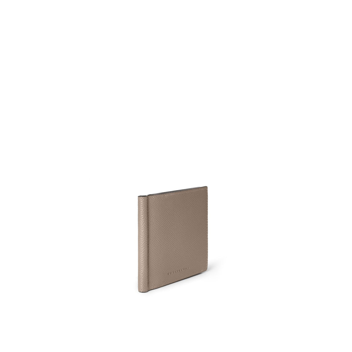 Bi-color Bi-fold Bill Clip with Coin Pocket Nobile Leather (Etoupe × Bordeaux)