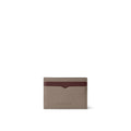 Bi-color Slim Card Case Nobile Leather (Etoupe × Bordeaux)