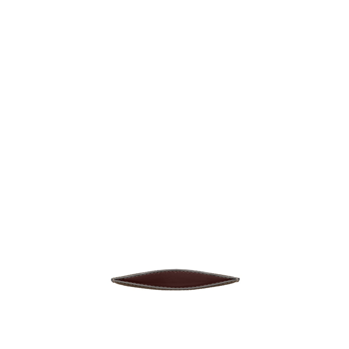 Bi-color Slim Card Case Nobile Leather (Etoupe × Bordeaux)