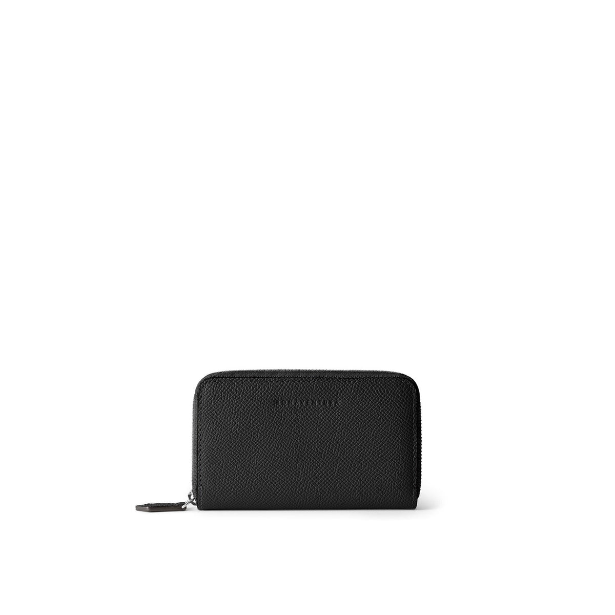 Bi-color Compact Wallet Nobile Leather (Black × Navy)