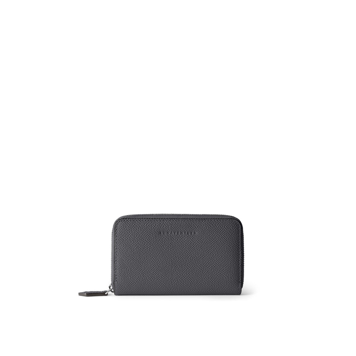 Bi-color Compact Wallet Nobile Leather (Charcoal Gray × Jeans Blue)