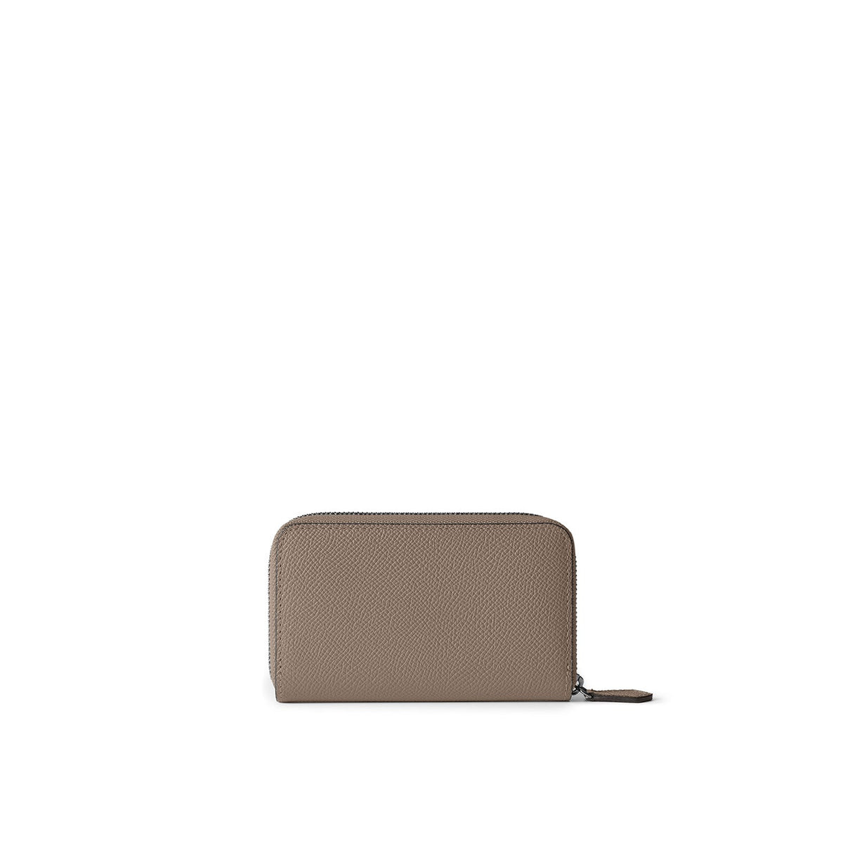 Bi-color Compact Wallet Nobile Leather (Etoupe × Bordeaux)