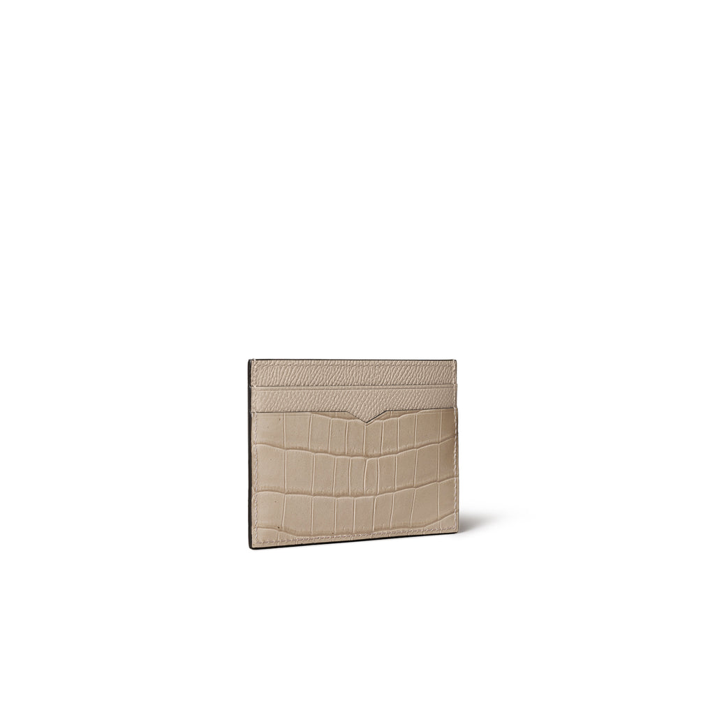 Slim Wallet Nobile Leather × Embossed Croco Leather