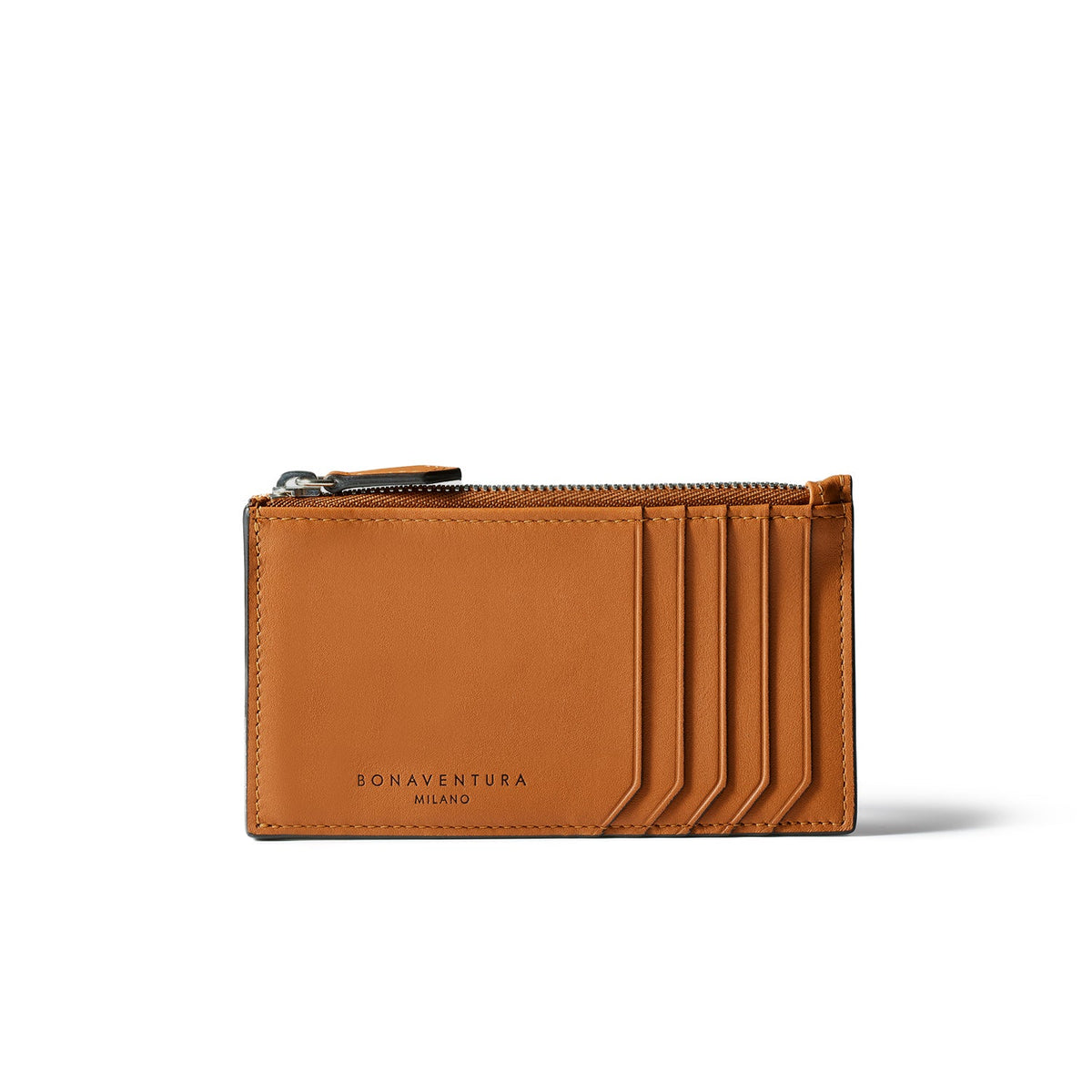 Mini Zip Wallet Smooth Leather (Camel)