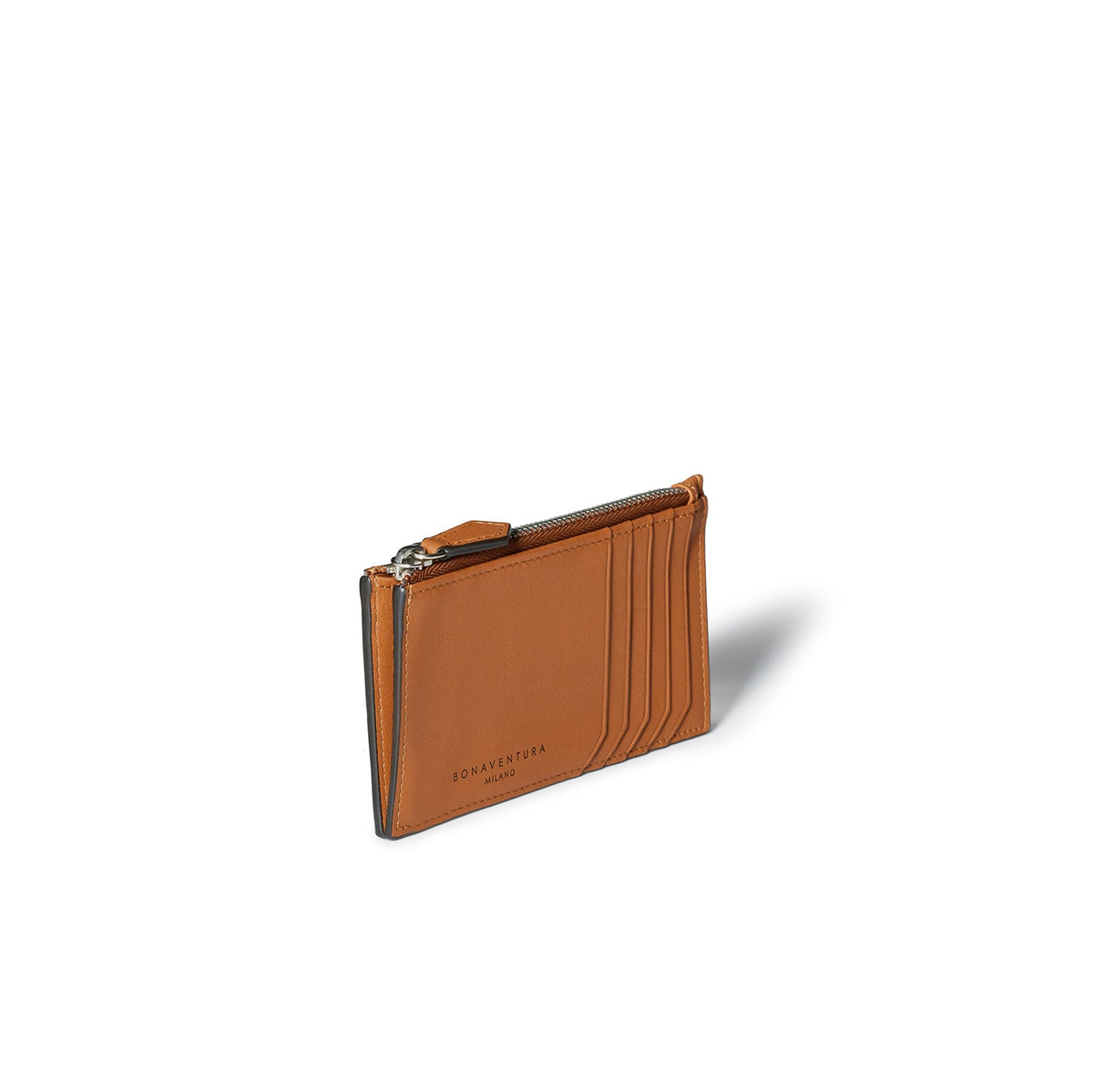 Mini Zip Wallet Smooth Leather (Camel)