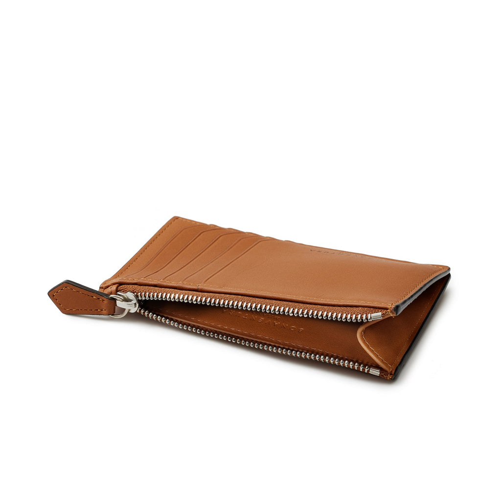 Mini Zip Wallet Smooth Leather (Camel)