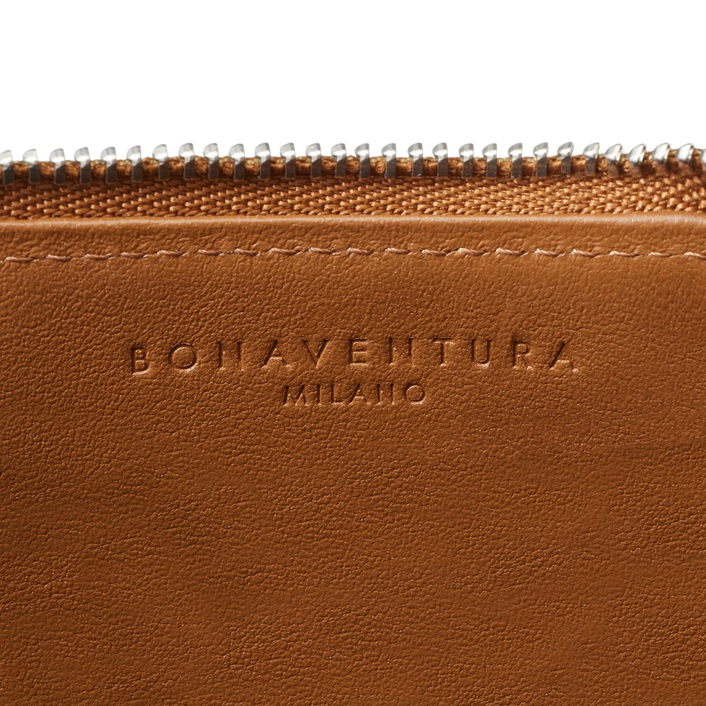 Mini Zip Wallet Smooth Leather (Camel)