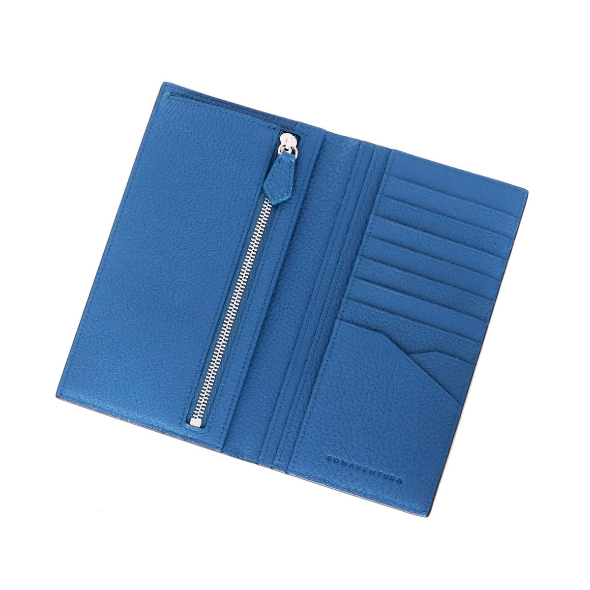 SAVOIA × BONAVENTURA Long Wallet Shrink Leather (Black × Savoia Blue)
