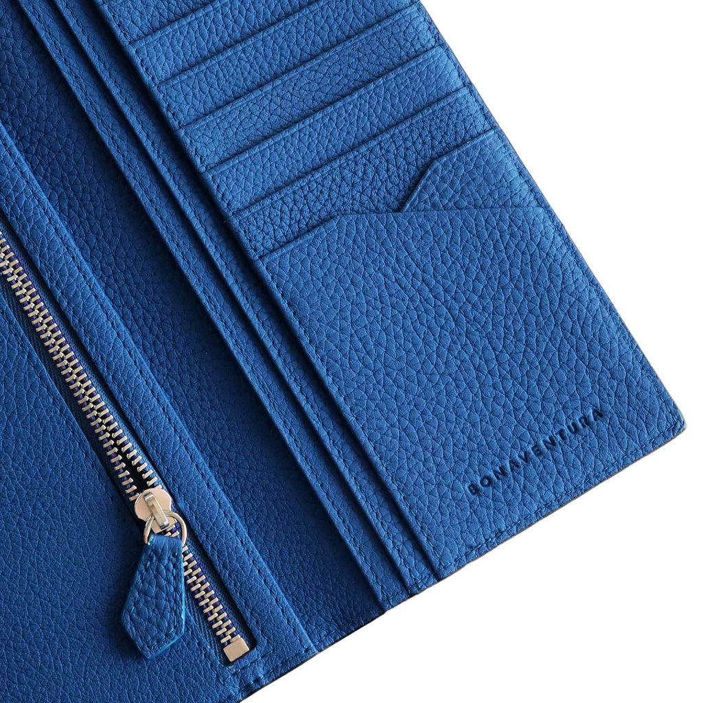 SAVOIA × BONAVENTURA Long Wallet Shrink Leather (Black × Savoia Blue)
