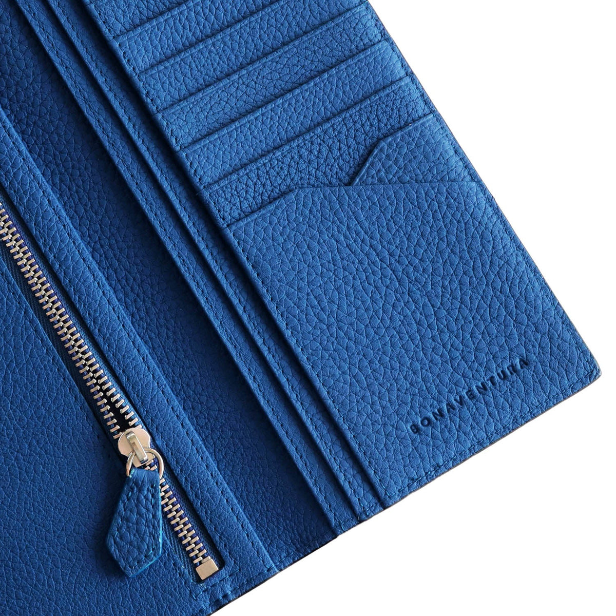 SAVOIA × BONAVENTURA Long Wallet Shrink Leather (Black × Savoia Blue)