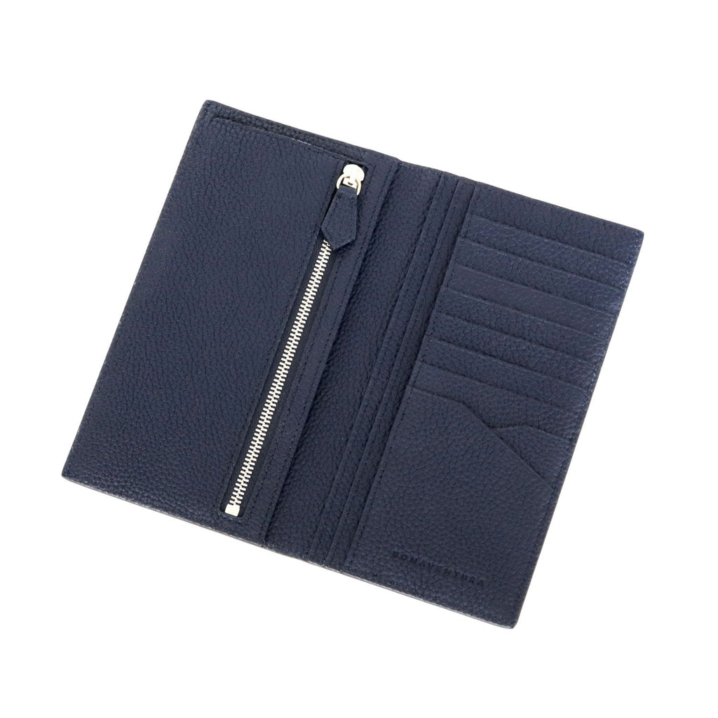 Long Wallet Shrink Leather (Navy)