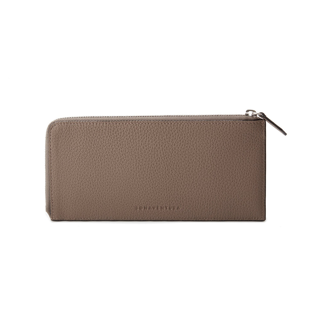 Long L-Zip Wallet Shrink Leather (Etoupe)