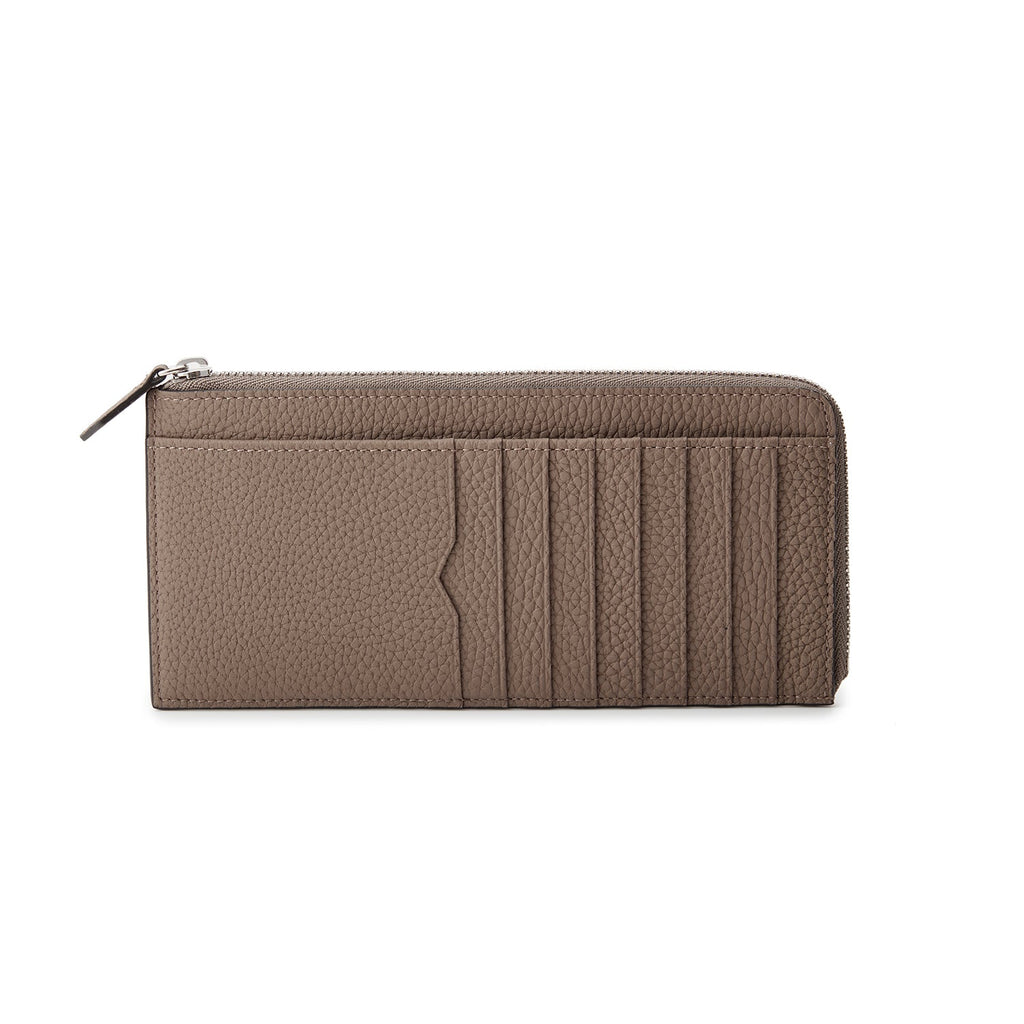 Long L-Zip Wallet Shrink Leather (Etoupe)