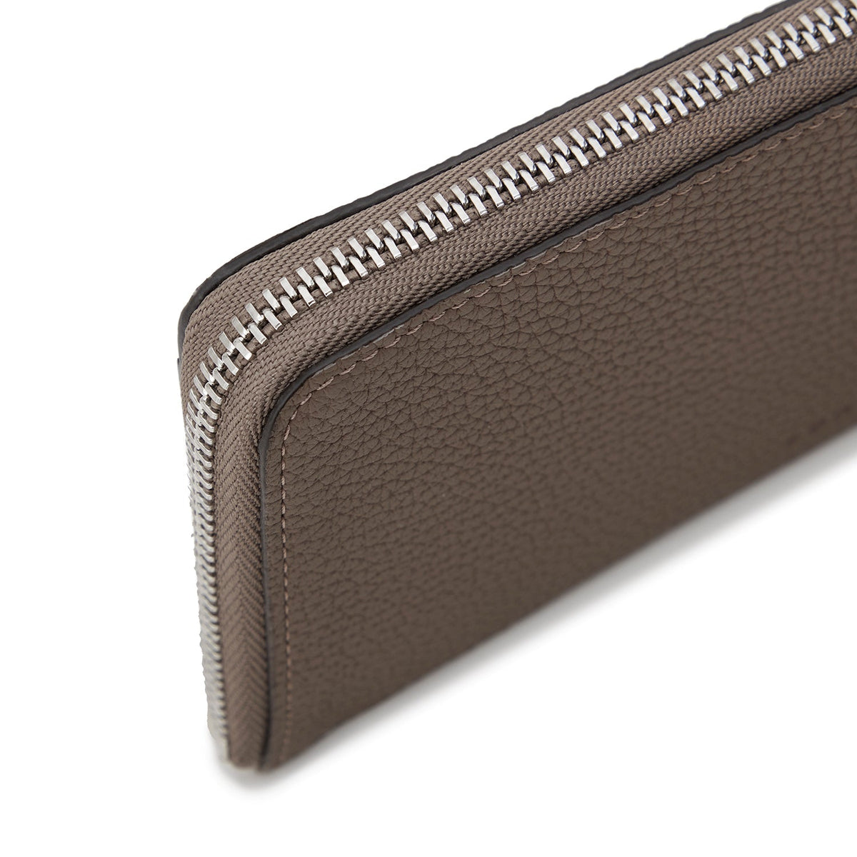 Long L-Zip Wallet Shrink Leather (Etoupe)