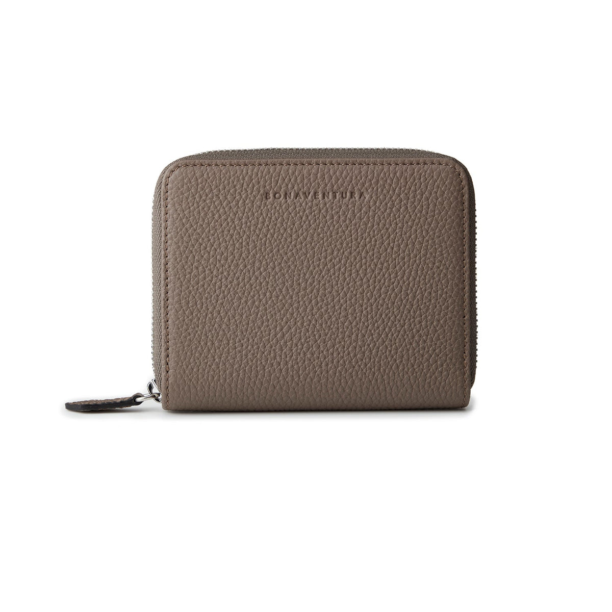 Men's Small Round Zip Wallet Shrink Leather (Etoupe)