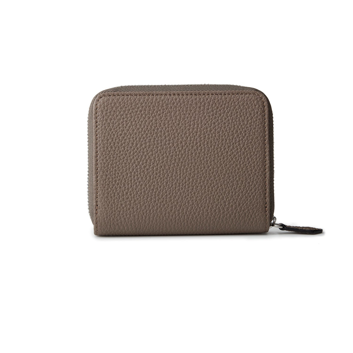 Men's Small Round Zip Wallet Shrink Leather (Etoupe)
