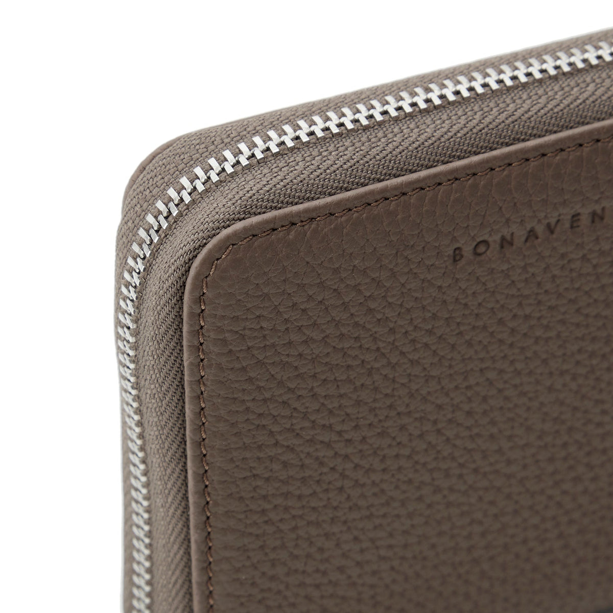 Men's Small Round Zip Wallet Shrink Leather (Etoupe)