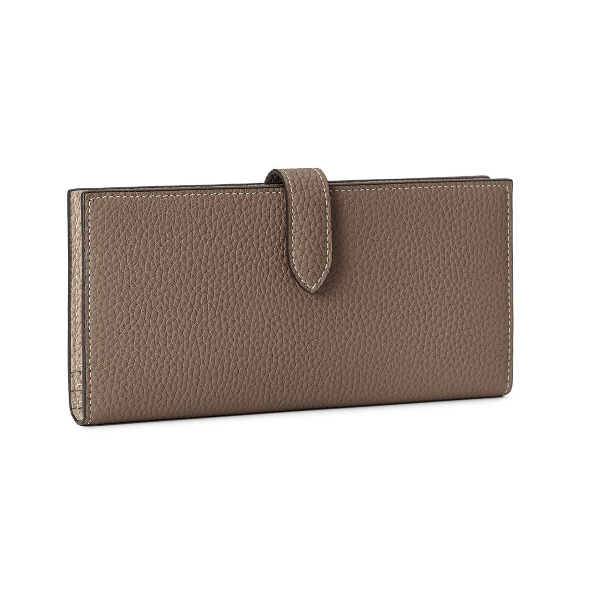 Belted Long Wallet Shrink Leather (Etoupe × Greige)