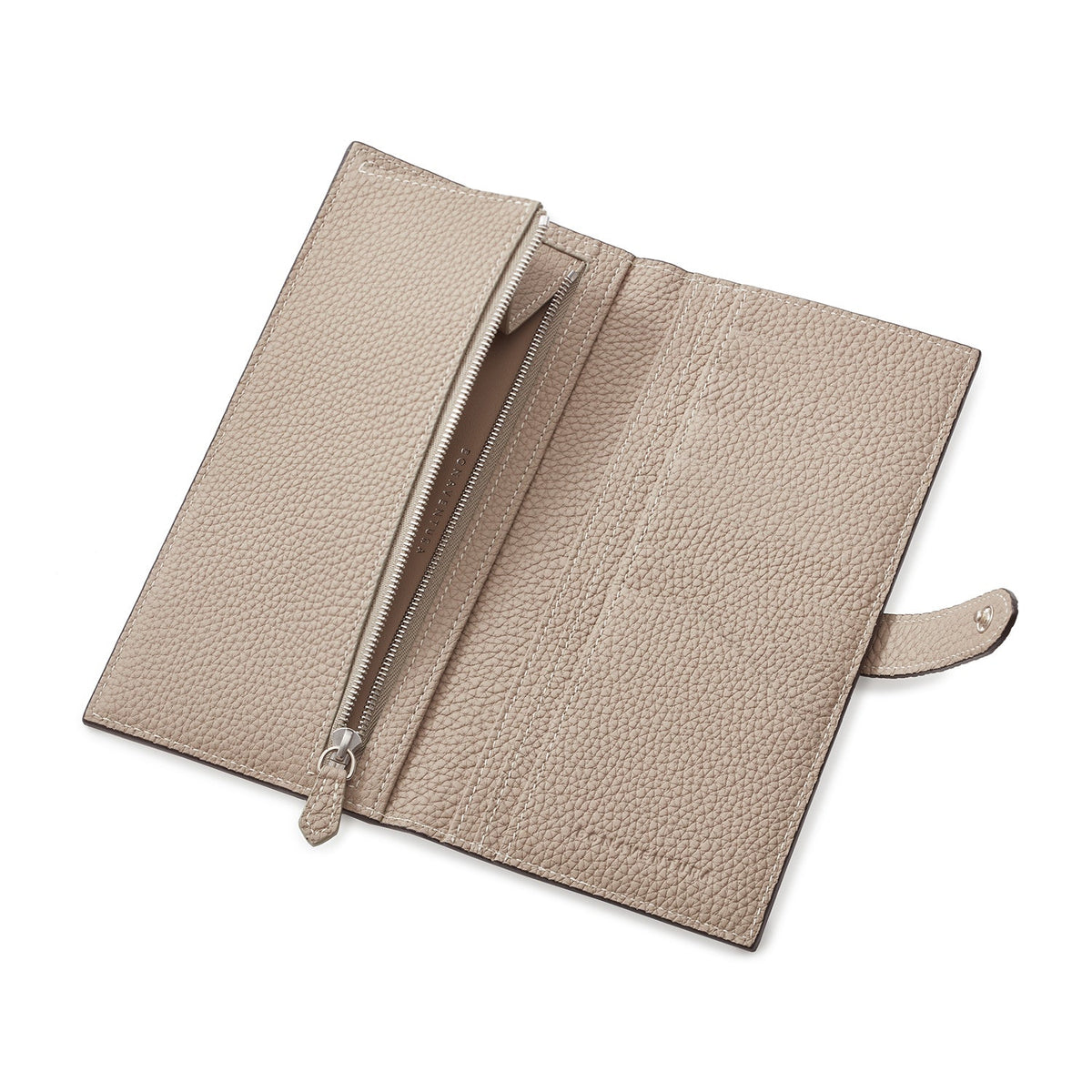 Belted Long Wallet Shrink Leather (Etoupe × Greige)