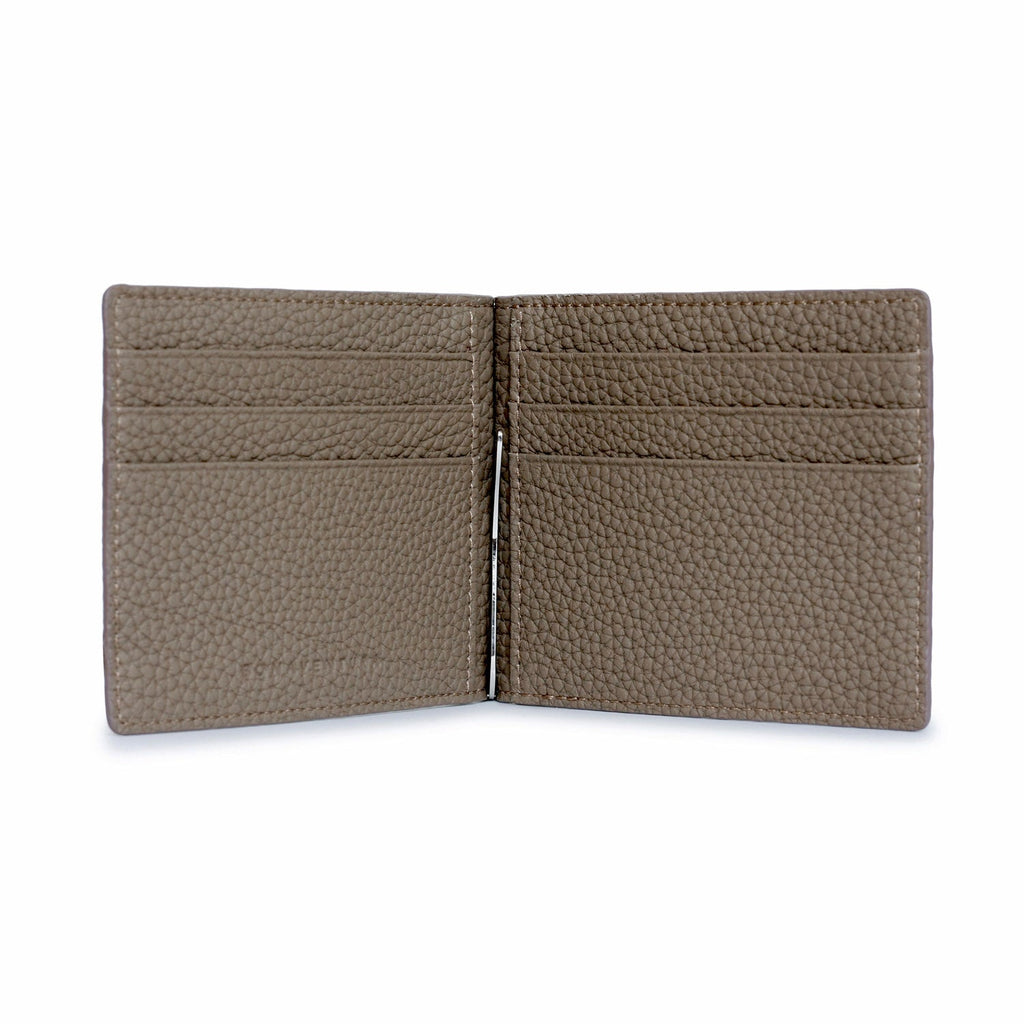 Bi-fold Wallet with Money Clip Shrink Leather (Etoupe)