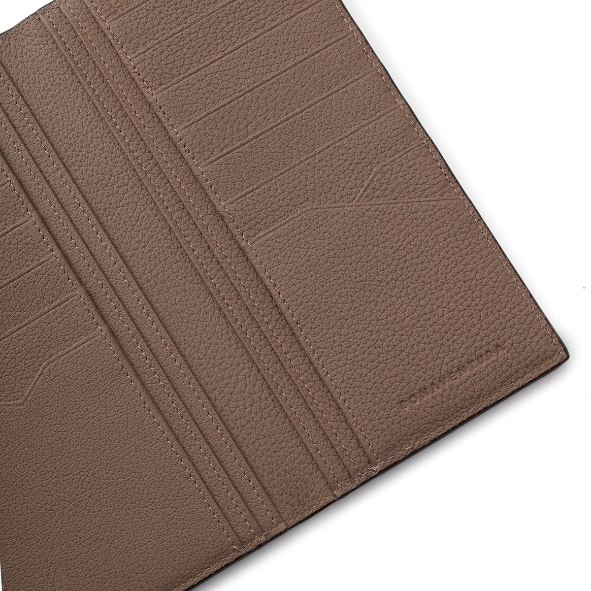 Men's Vertical Long Wallet Shrink Leather (Etoupe)