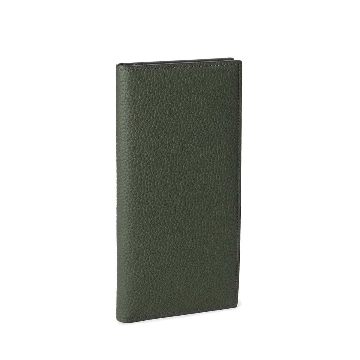 Men's Vertical Long Wallet Shrink Leather (Olive)