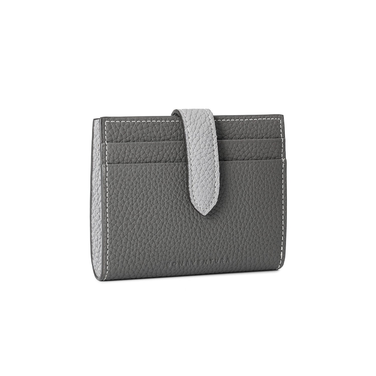 Belted Medium Wallet Shrink Leather (Charcoal Gray × True Gray)