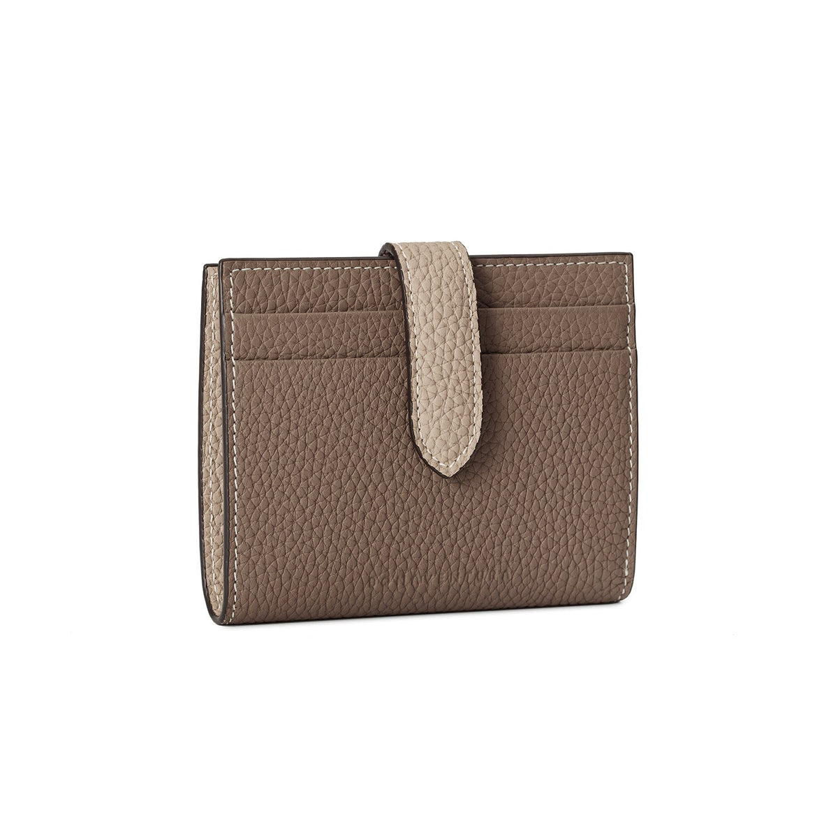 Belted Medium Wallet Shrink Leather (Etoupe × Greige)
