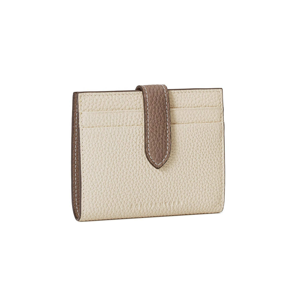 Belted Medium Wallet Shrink Leather (Ivory × Etoupe)