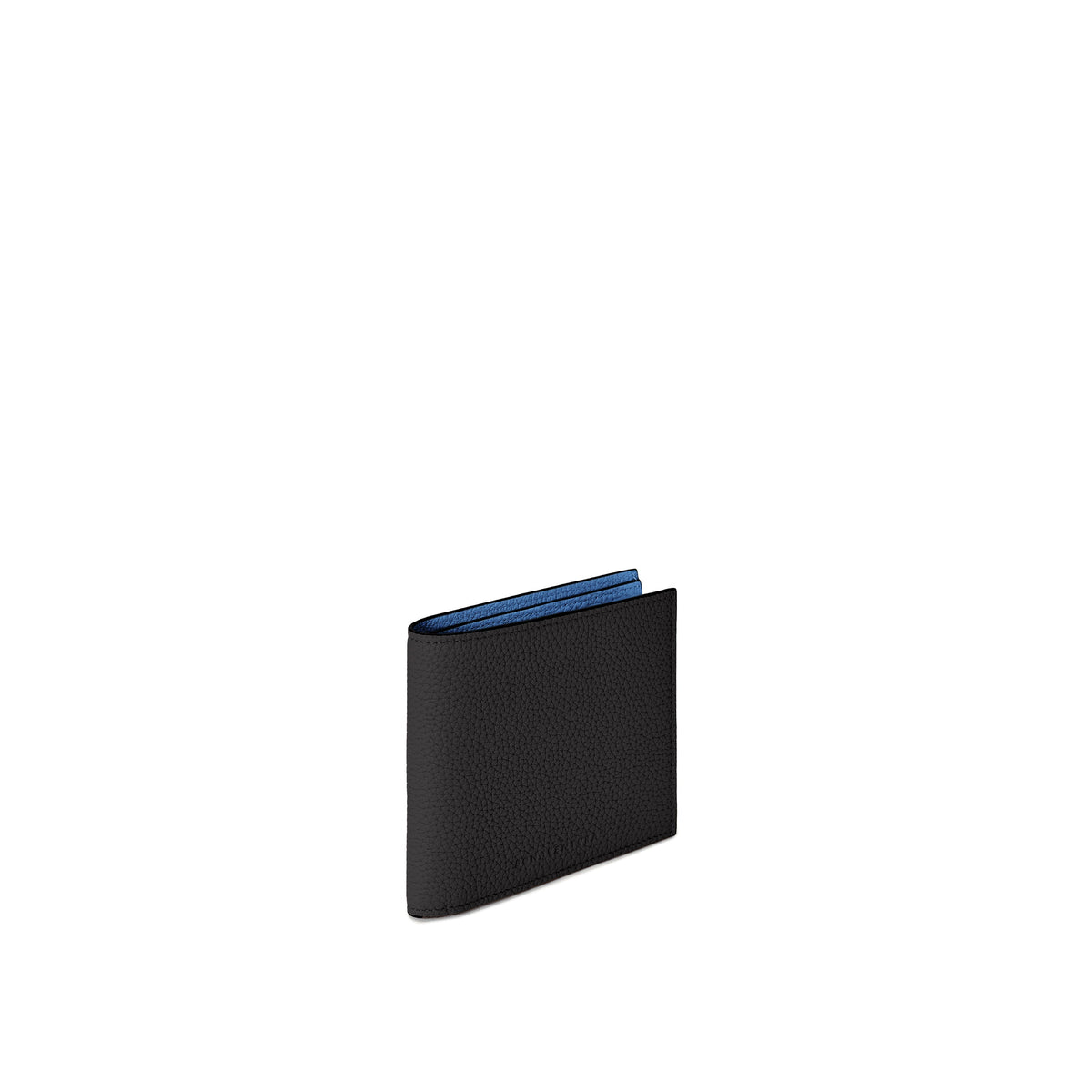 SAVOIA × BONAVENTURA Men's Bi-fold Wallet Shrink Leather (Black × Savoia Blue)