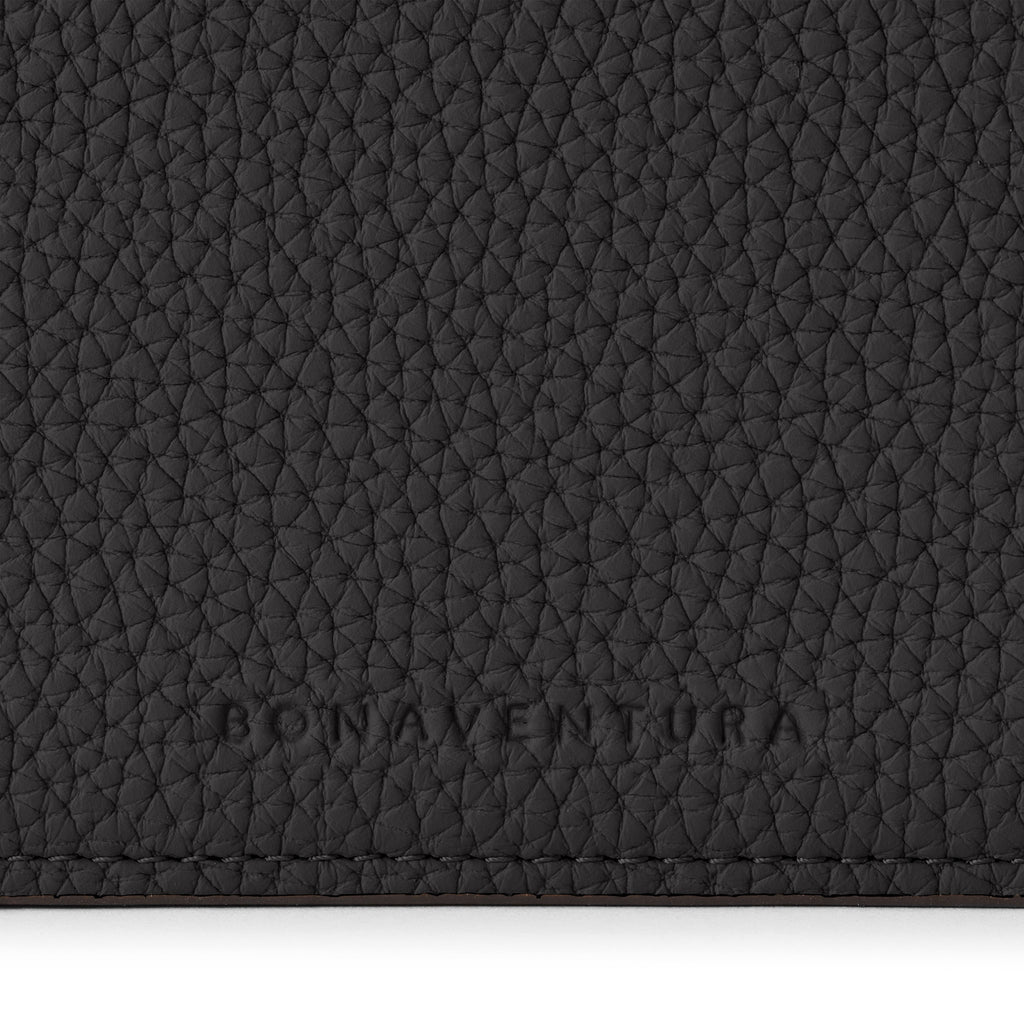 SAVOIA × BONAVENTURA Men's Bi-fold Wallet Shrink Leather (Black × Savoia Blue)