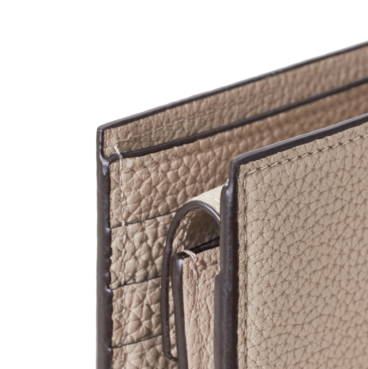 Men's Bi-fold Wallet Shrink Leather (Greige)
