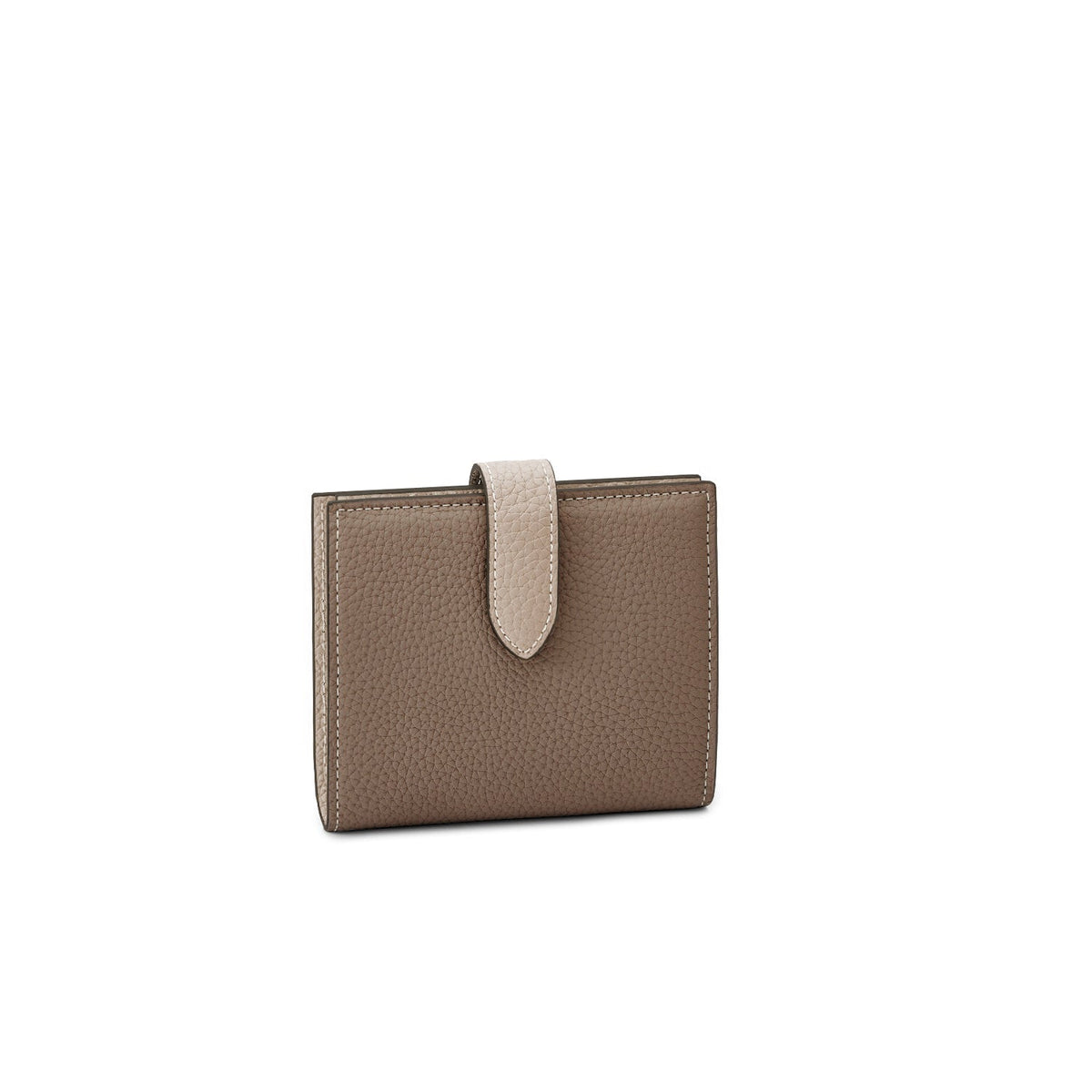 Belted Bi-fold Wallet Shrink Leather (Etoupe × Greige)
