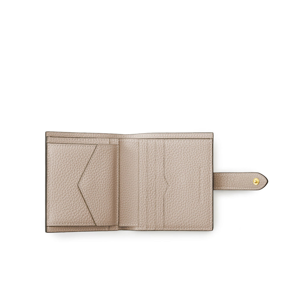 Belted Bi-fold Wallet Shrink Leather (Etoupe × Greige)