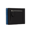 SAVOIA × BONAVENTURA Bi-fold Bill Clip with Coin Pocket Shrink Leather (Black × Savoia Blue)