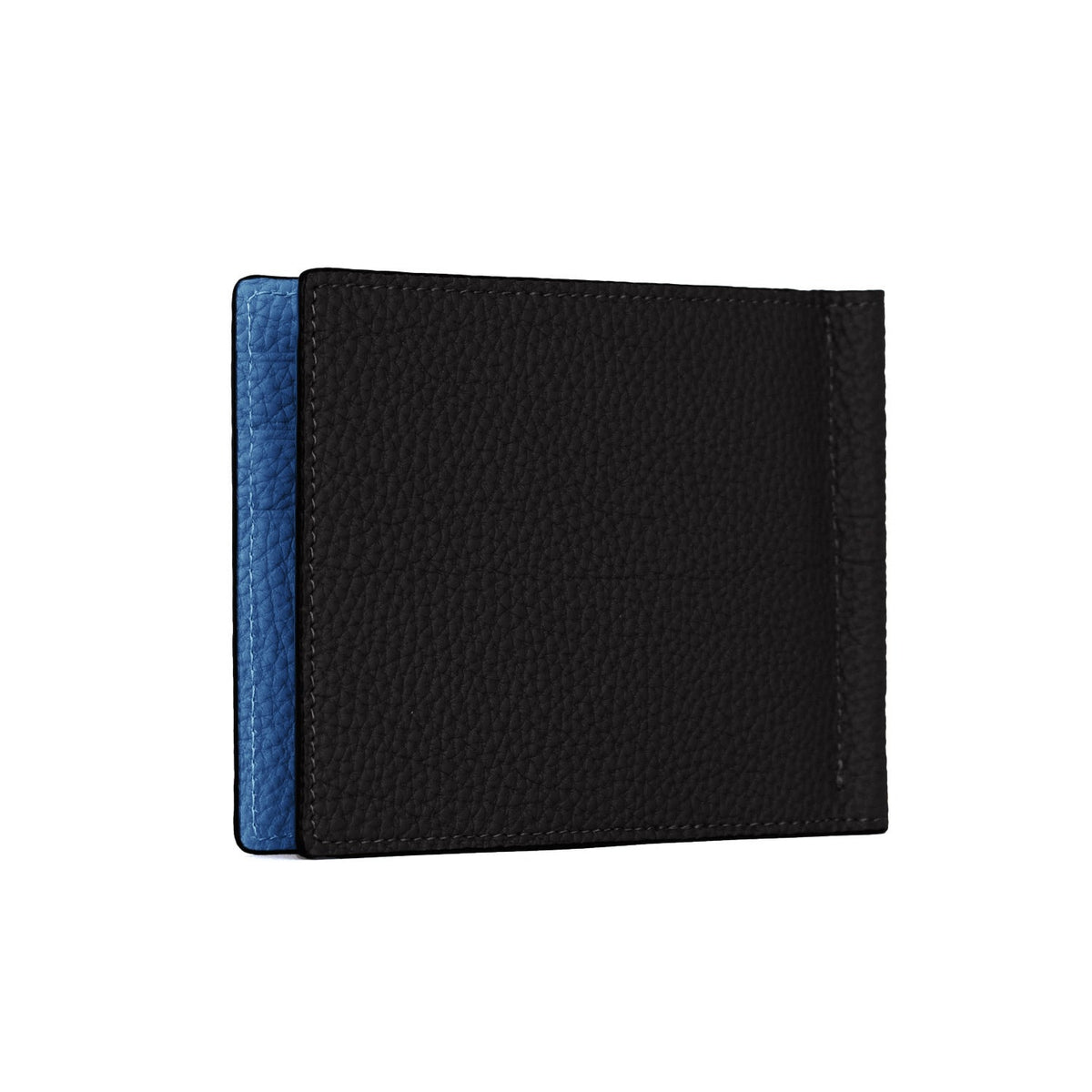 SAVOIA × BONAVENTURA Bi-fold Bill Clip with Coin Pocket Shrink Leather (Black × Savoia Blue)