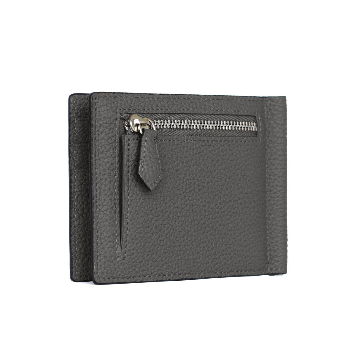 Bi-fold Bill Clip with Coin Pocket Shrink Leather (Charcoal Gray)
