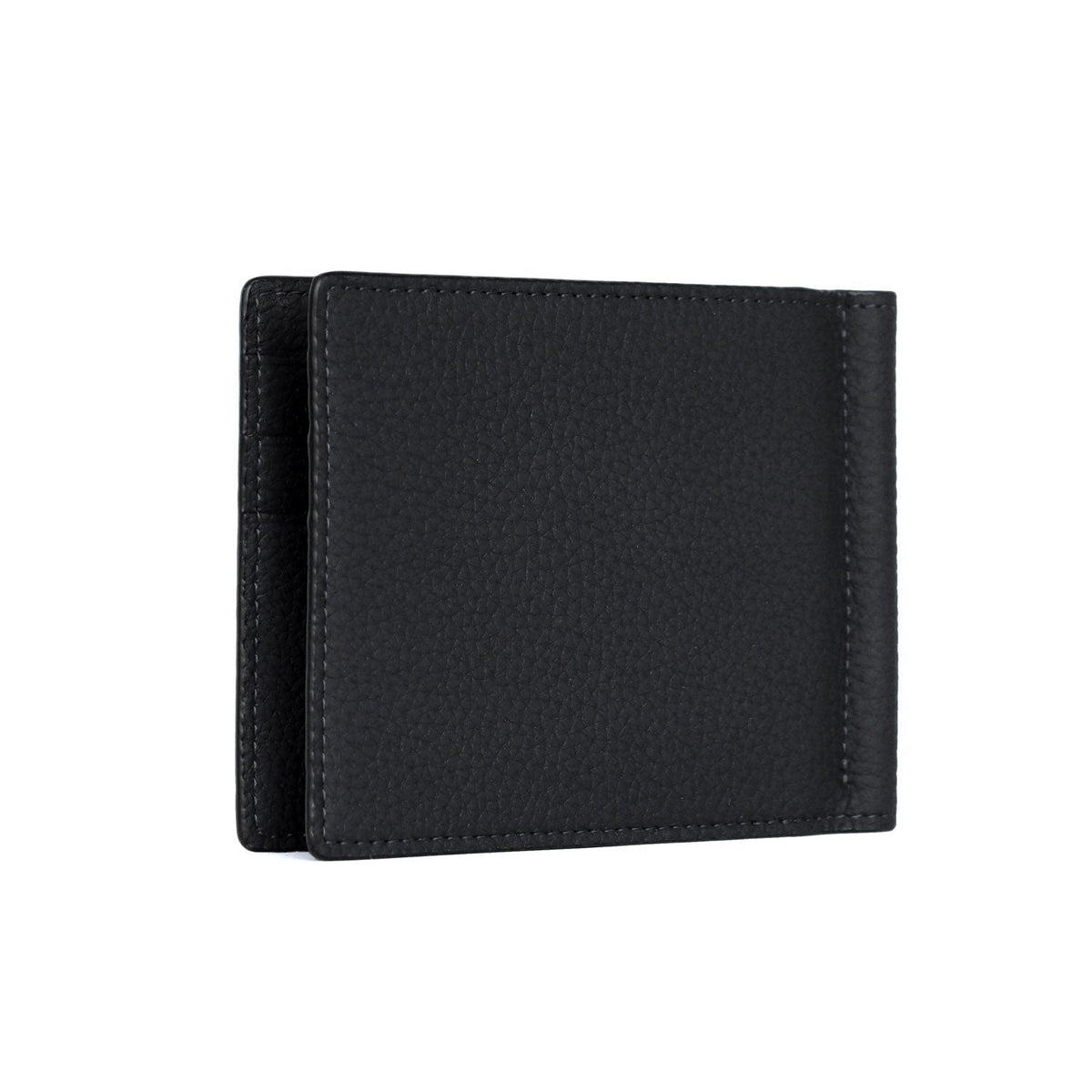 Bi-fold Wallet with Money Clip Shrink Leather (Black)